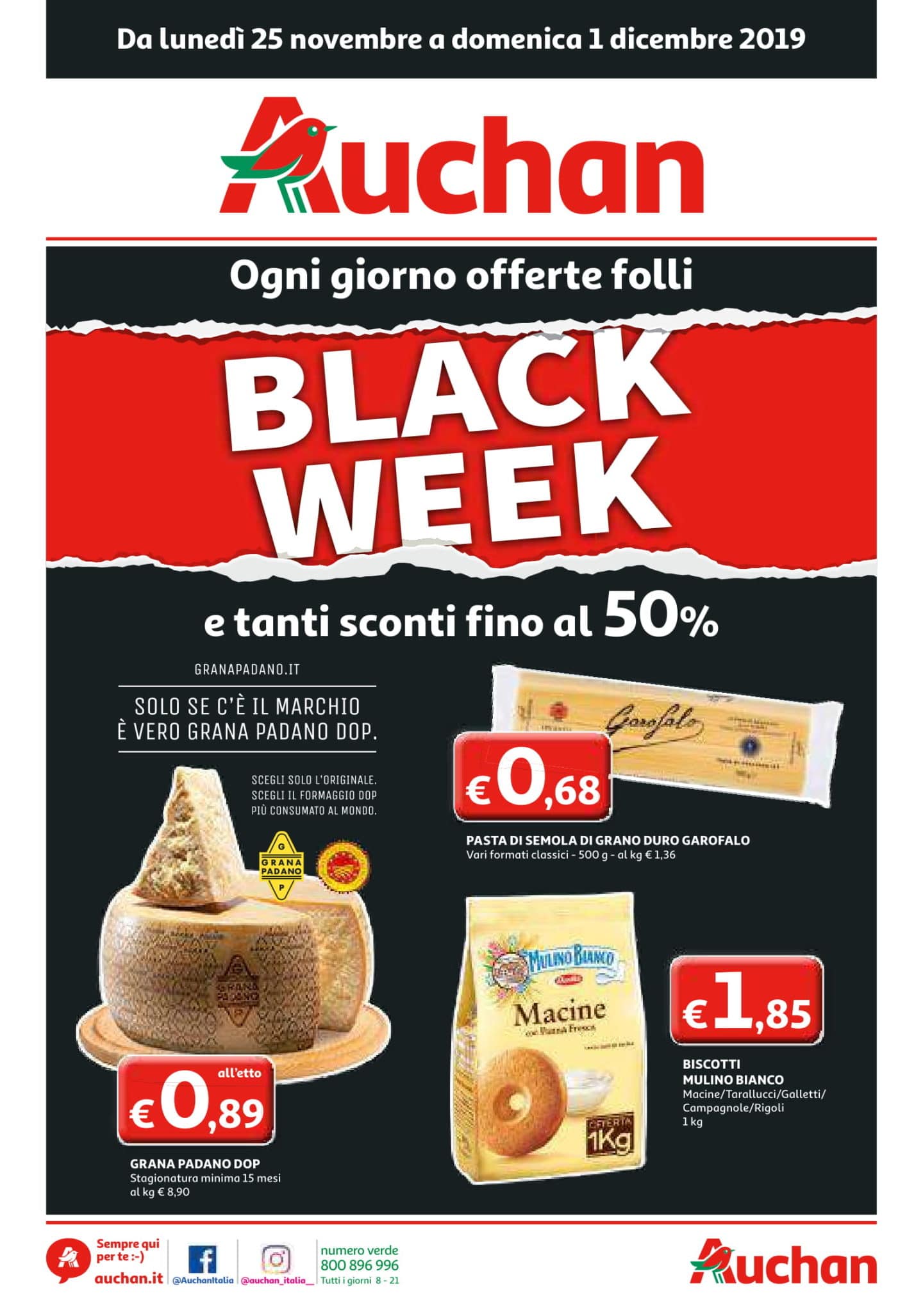 Volantino Auchan Black Friday 25 Novembre - 1 Dicembre 2019