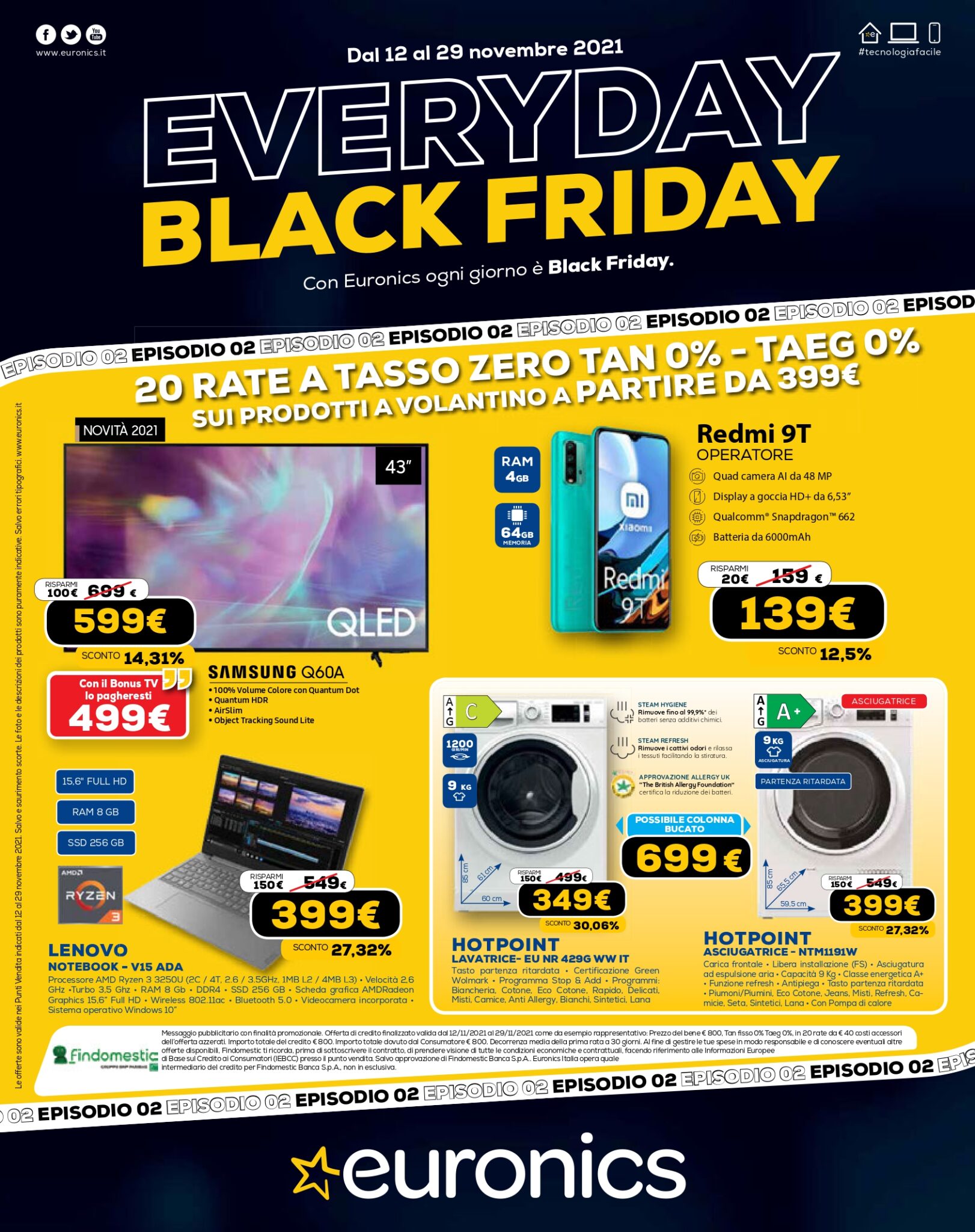 Volantino Euronics Black Friday 12 Novembre - 29 Novembre 2021